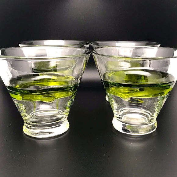 Vintage Dining Vintage 96s Stemless Martini Glasses Heavy Bottom